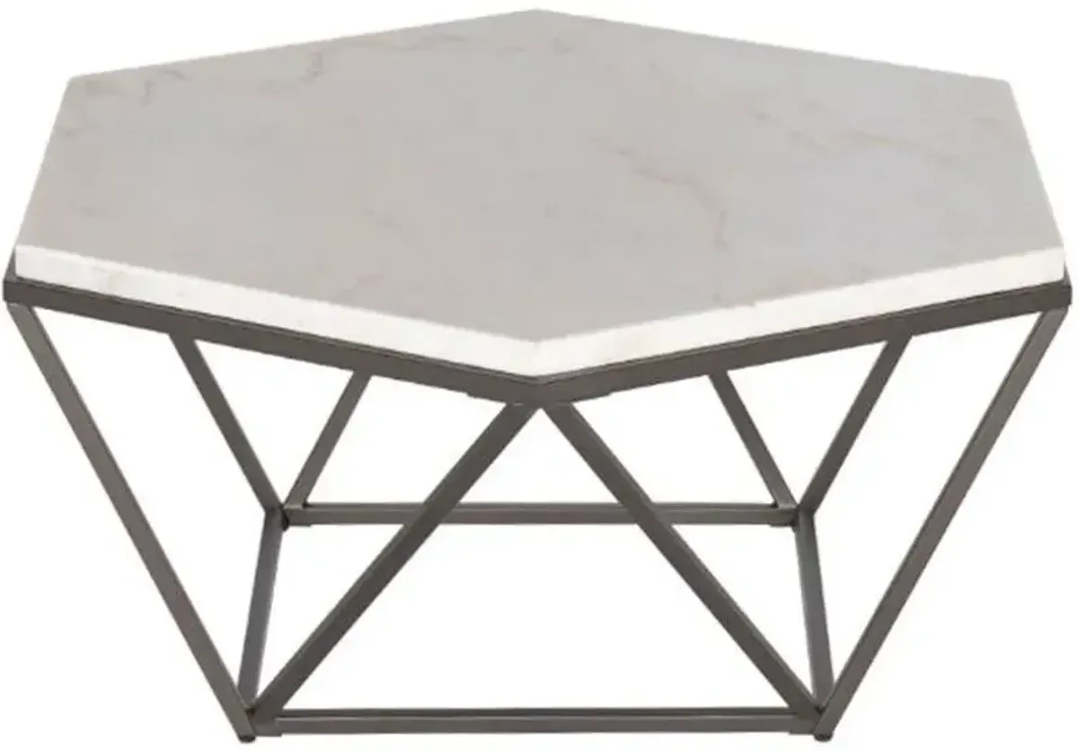 Steve Silver Co. Corvus White Cocktail Table with Coffee Base