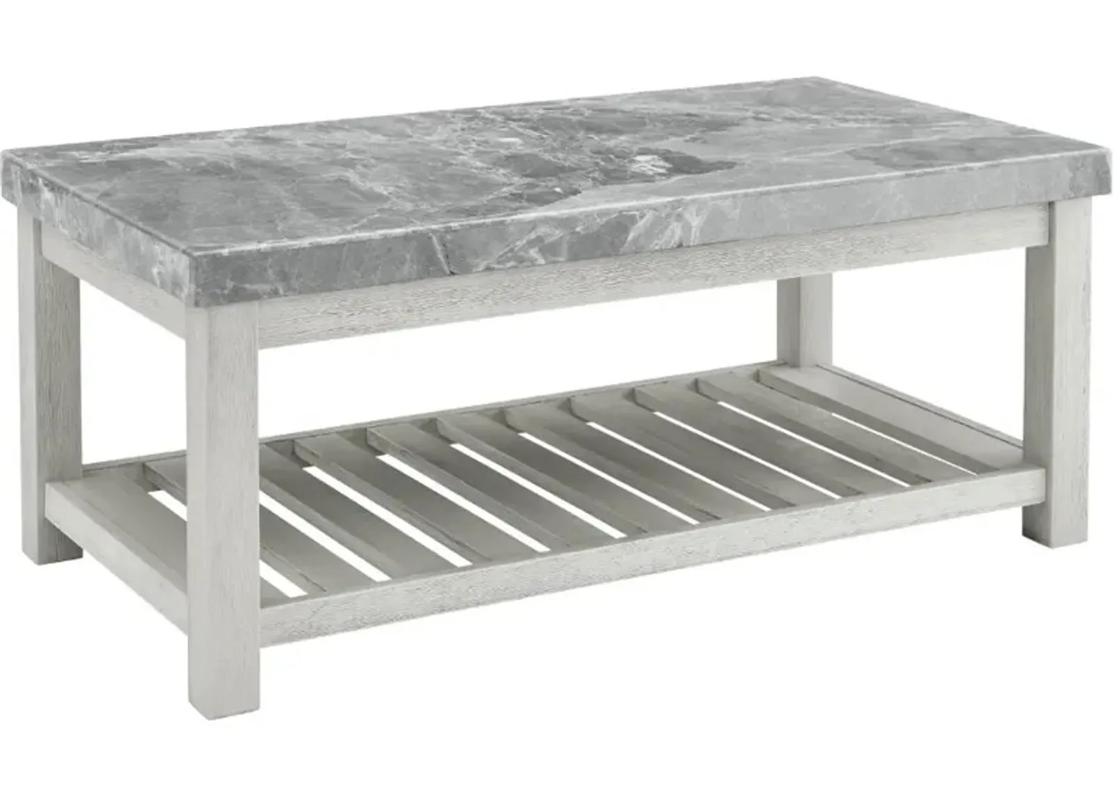 Steve Silver Co. Canova Gray Marble Top Coffee Table with Cathedral White Base