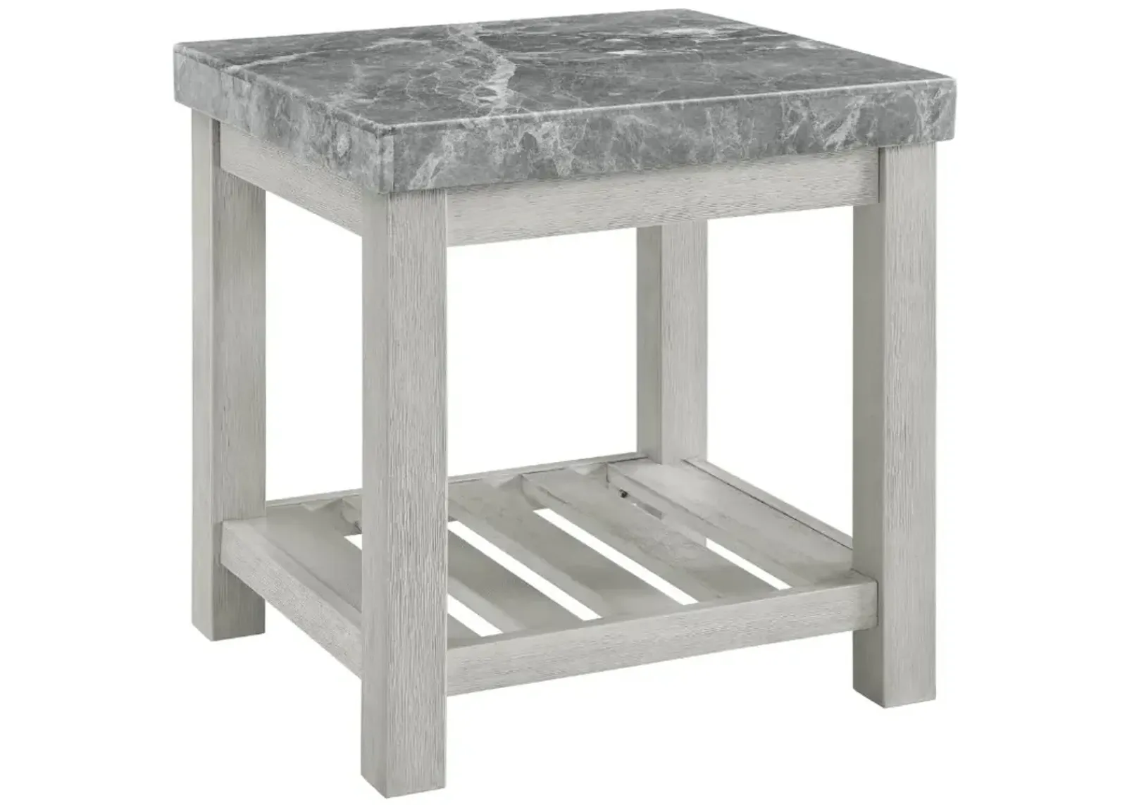 Steve Silver Co. Canova Gray Marble Top End Table with Cathedral White Base