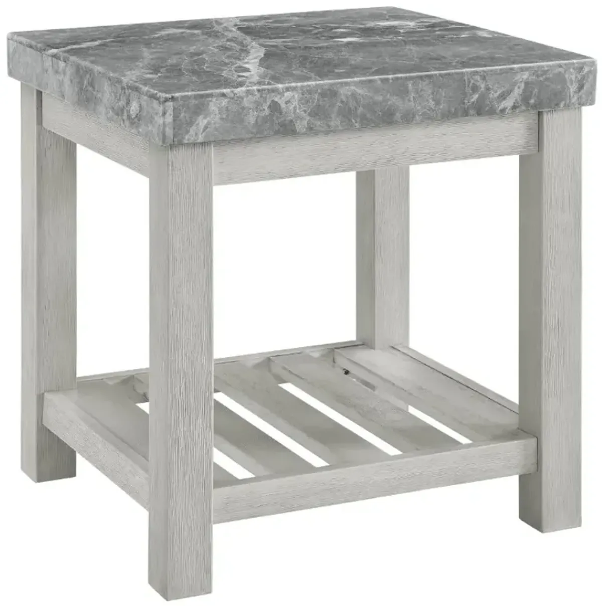 Steve Silver Co. Canova Gray Marble Top End Table with Cathedral White Base