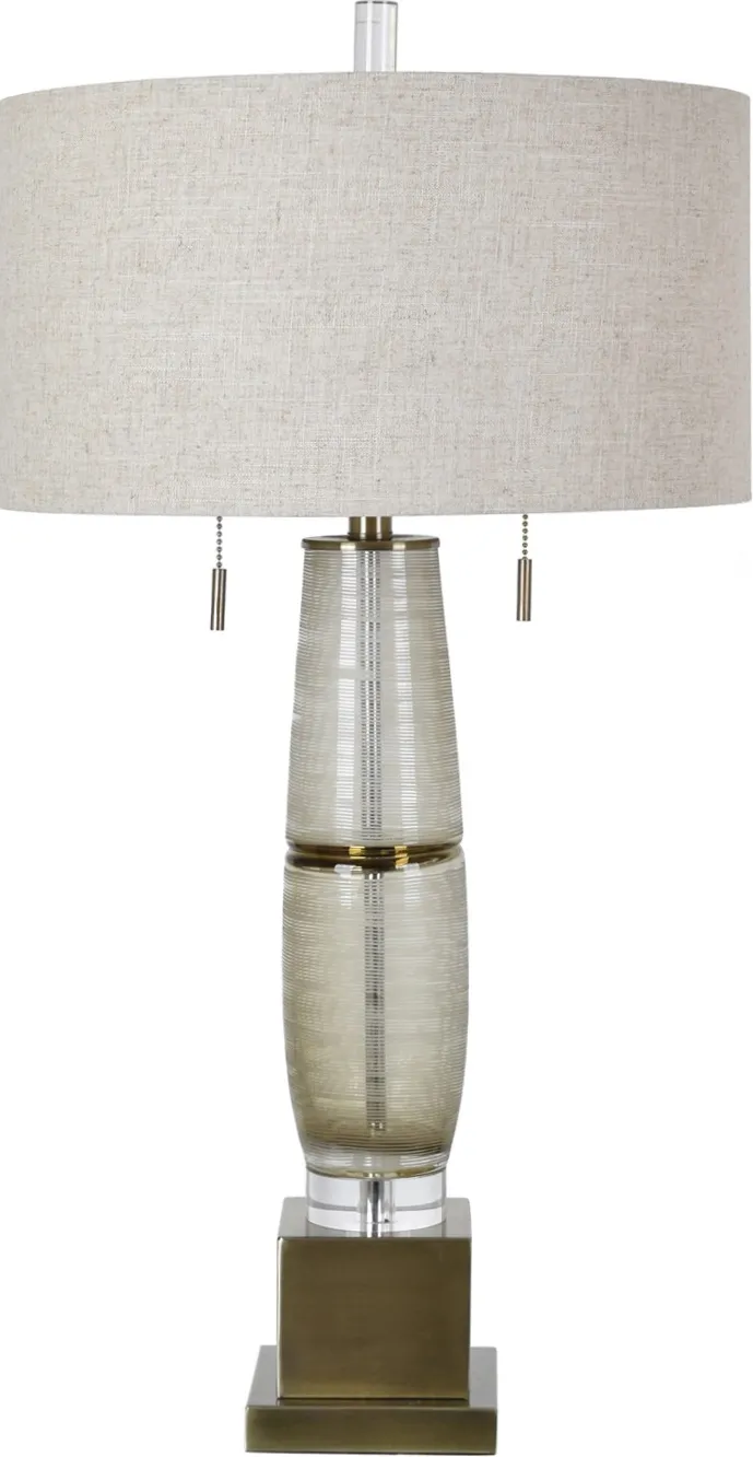 Crestview Collection Lowery Antique Glass/Brass Table Lamp