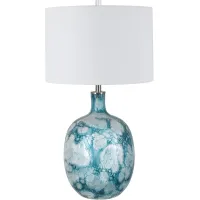 Crestview Collection Talulah Blue Sea Glass Table Lamp