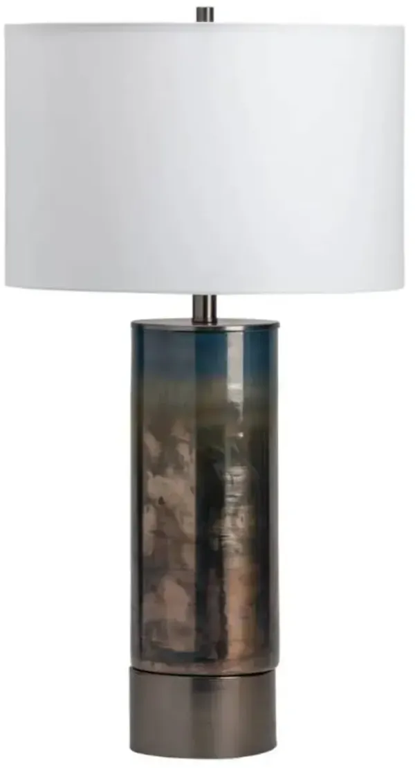 Crestview Collection Barlos Hand Finished Iridescent Cylinder Table Lamp