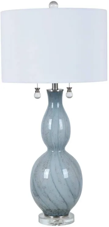 Crestview Collection Aurora Light Blue/White Table Lamp