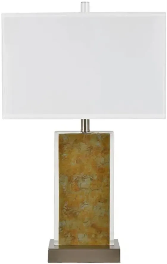 Crestview Collection Isla Antique Gold/Satin Nickel/White Table Lamp