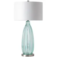Crestview Collection Sea Breeze Chrome/Light Blue/White Table Lamp