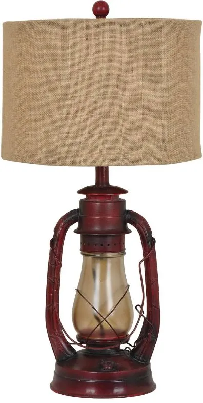 Crestview Collection Lauren Rustic Red Table Lamp