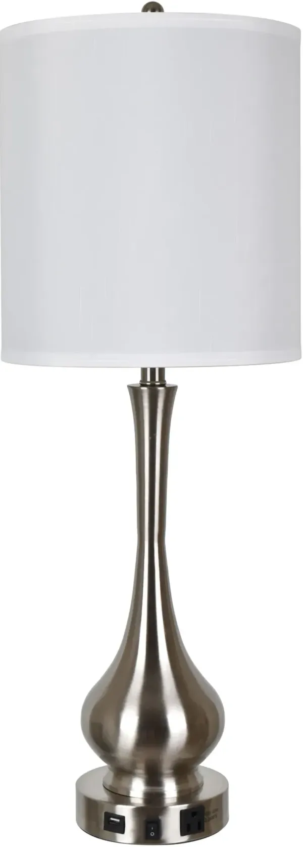 Crestview Collection Camden Brushed Nickel Table Lamp