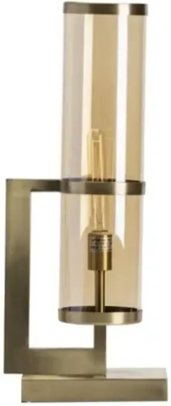 Crestview Collection Jacobsen Antique Brass/Champagne Uplight Table Lamp