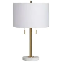 Crestview Collection Brielle Brass/White Lamp Table 