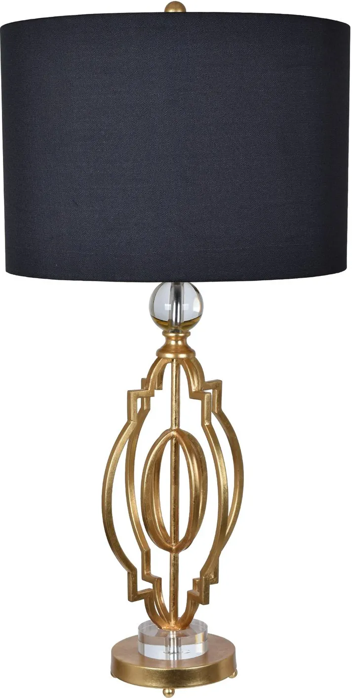 Crestview Collection Shine Hand Finished Gold Leaf Table Lamp