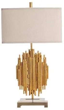 Crestview Collection Galveston Hand Finished Gold Leaf Table Lamp