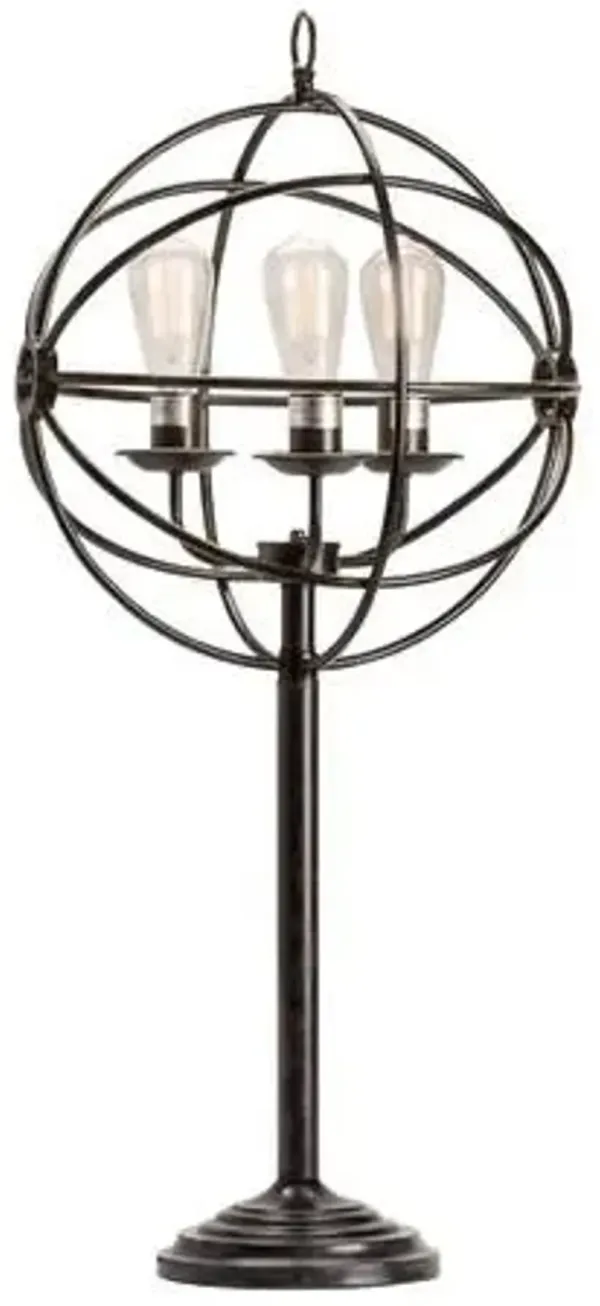 Crestview Collection Global Lacquered Oil Bronze Table Lamp
