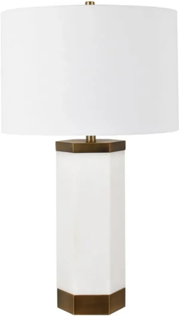 Crestview Collection Morrison Alabaster/Antique Brass Table Lamp