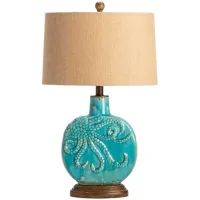 Crestview Collection Deep Ocean Antique Turquoise Table Lamp