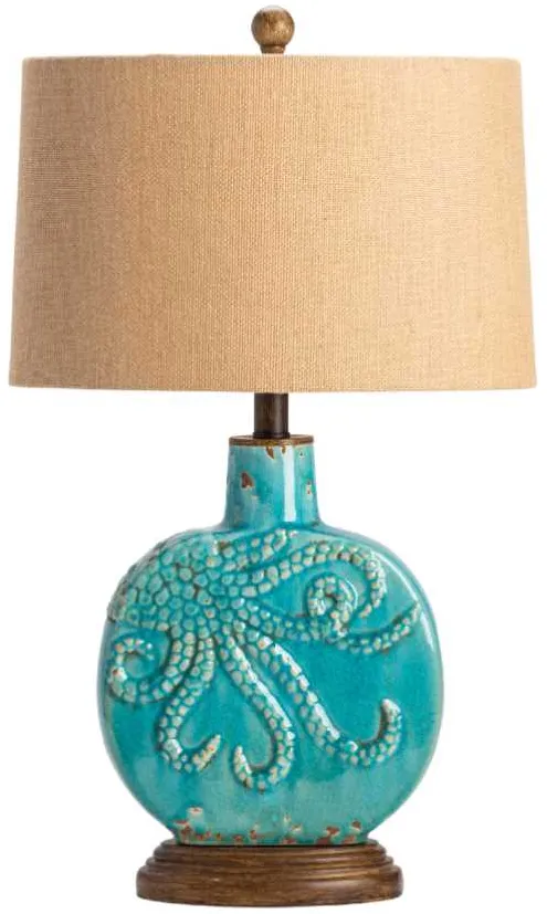 Crestview Collection Deep Ocean Antique Turquoise Table Lamp