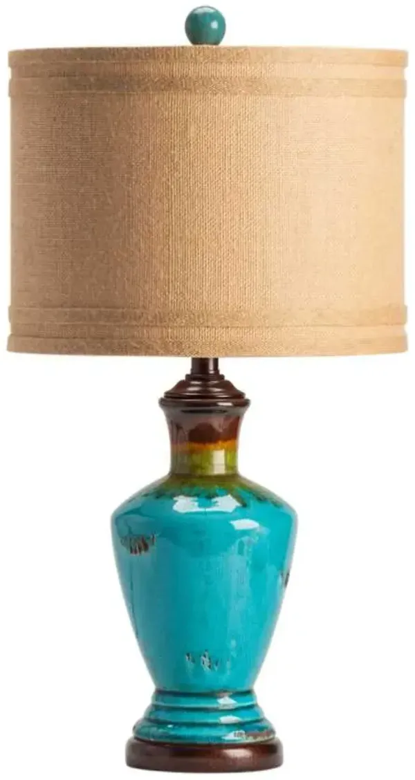 Crestview Collection Napa Distressed Turquoise Table Lamp