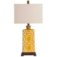 Crestview Collection Chatham Antique Yellow Table Lamp