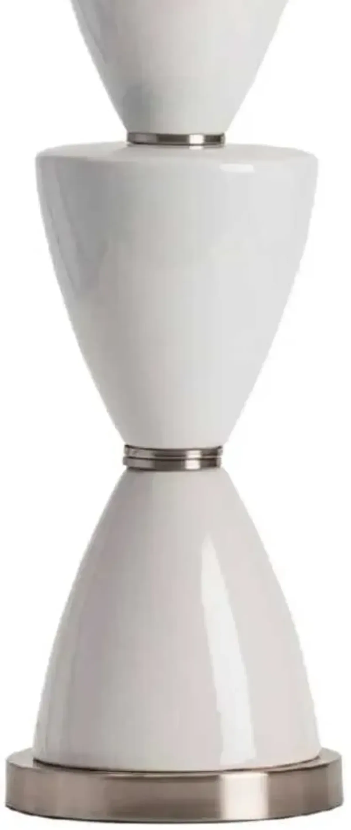 Crestview Collection Morison White & Brushed Nickel Table Lamp