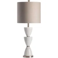 Crestview Collection Morison White & Brushed Nickel Table Lamp