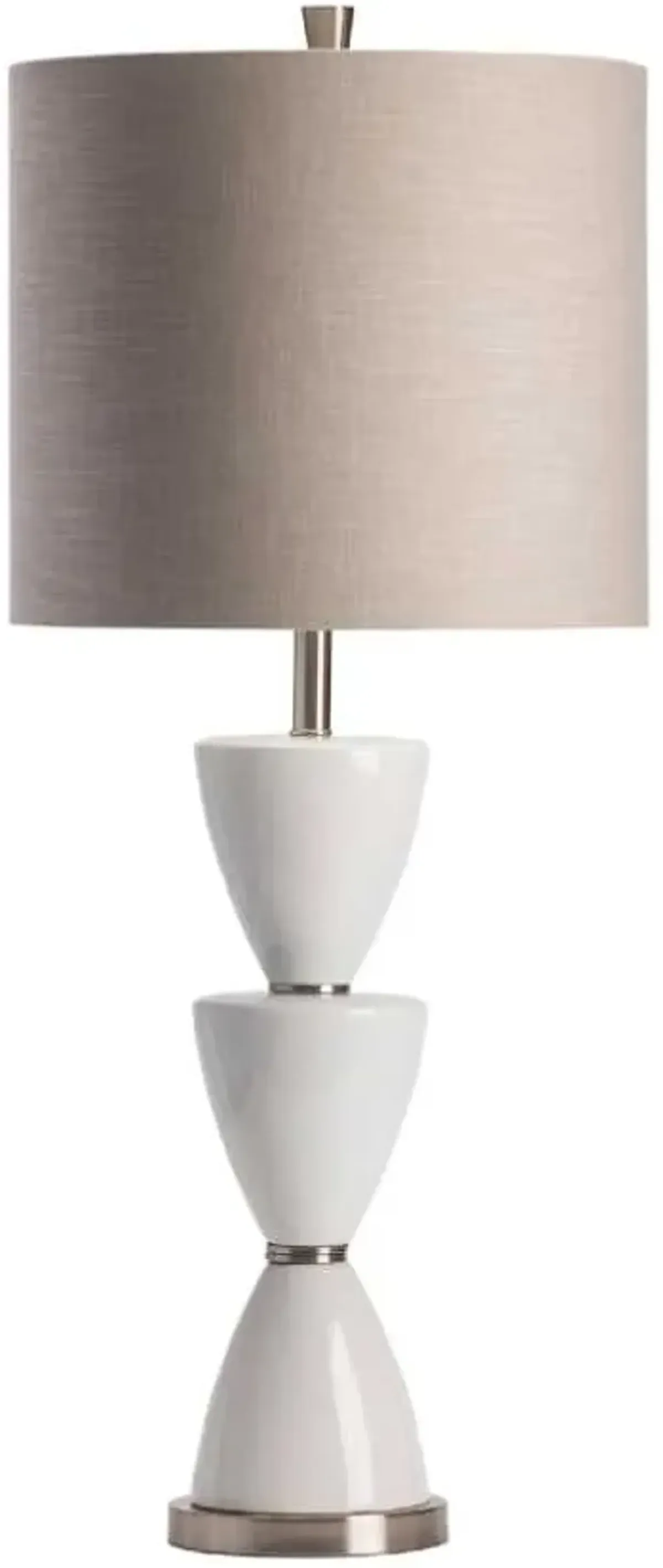 Crestview Collection Morison White & Brushed Nickel Table Lamp