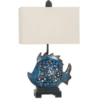 Crestview Collection Scales Dark Turquoise Table Lamp