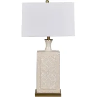 Crestview Collection Cuboid Cream & Gold Table Lamp