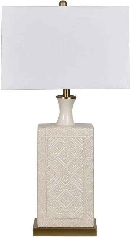 Crestview Collection Cuboid Cream & Gold Table Lamp