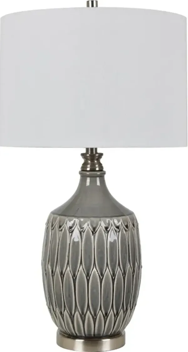 Crestview Collection Carlisle Gray/Satin Nickel Table Lamp