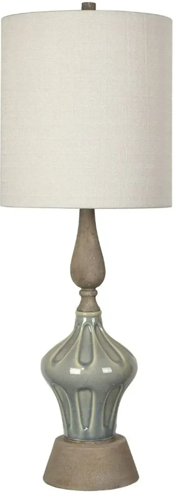 Crestview Collection Soft Blue/Rust Marbella Table Lamp