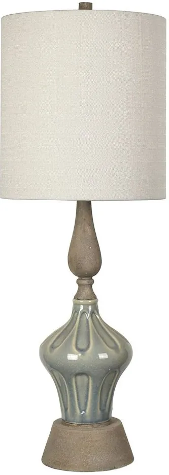 Crestview Collection Soft Blue/Rust Marbella Table Lamp
