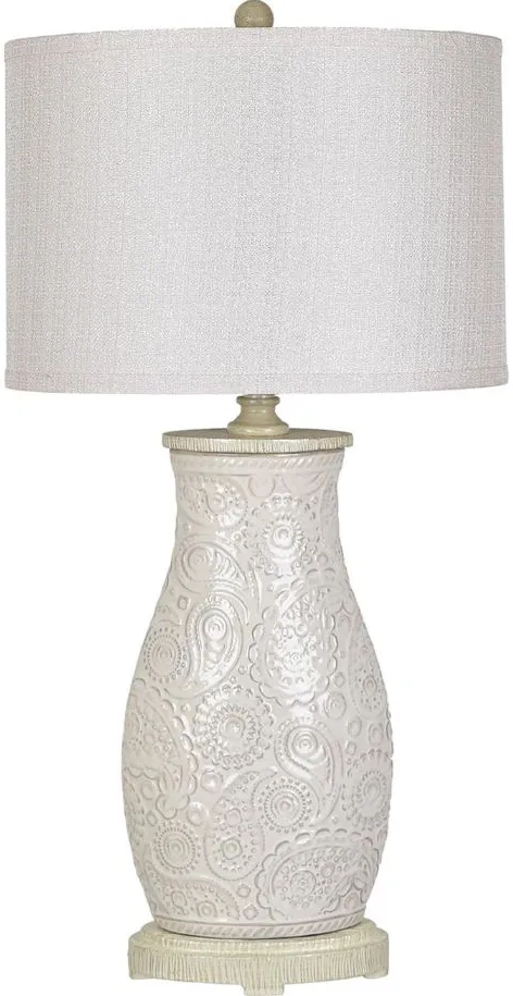 Crestview Collection White Urn Table Lamp