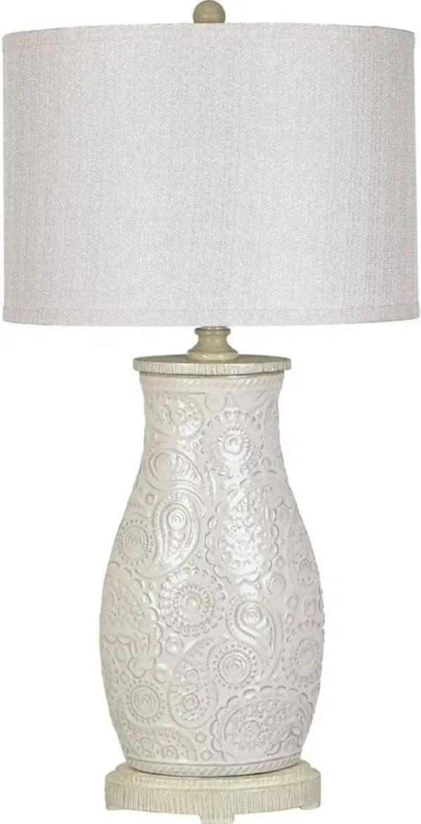Crestview Collection White Urn Table Lamp