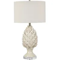 Crestview Collection Artichoke Crystal Glazed/White Table Lamp