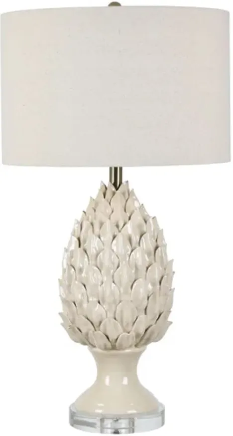 Crestview Collection Artichoke Crystal Glazed/White Table Lamp