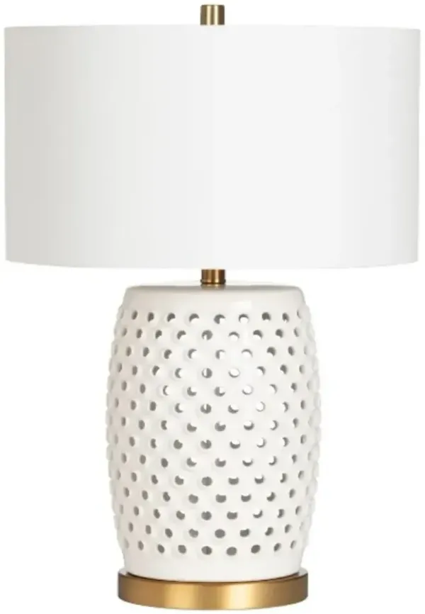 Crestview Collection Jameson White Multihole Table Lamp with Nightlight