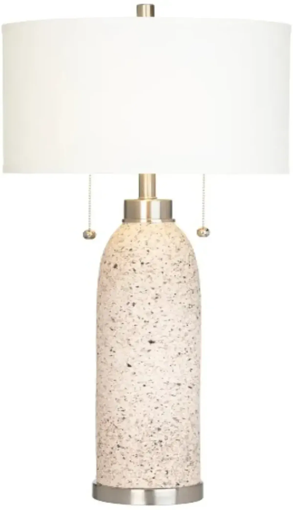 Crestview Collection Tristan Beige Twin Pull Chain Table Lamp