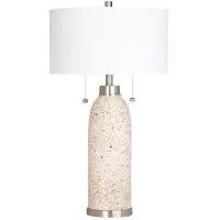 Crestview Collection Tristan Beige Twin Pull Chain Table Lamp