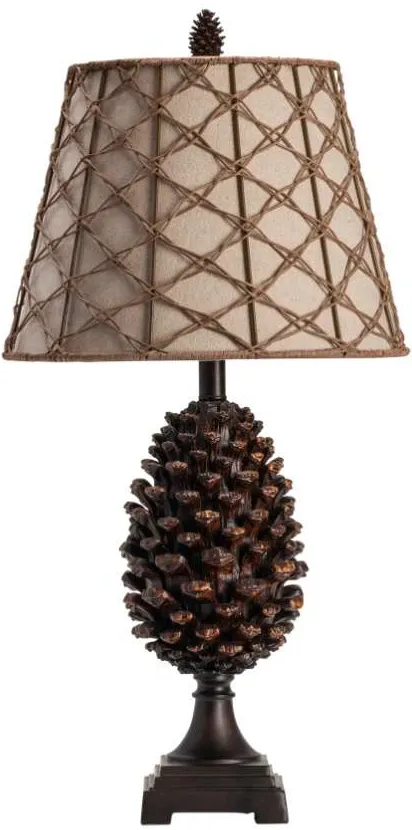 Crestview Collection Pine Bluff Resin Natural Pinecone Table Lamp