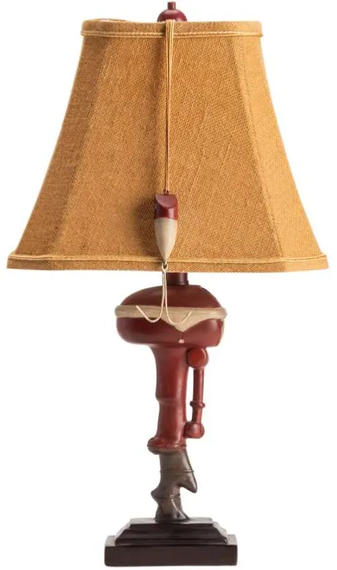 Crestview Collection Outboard Red & Antique White Accent Lamp