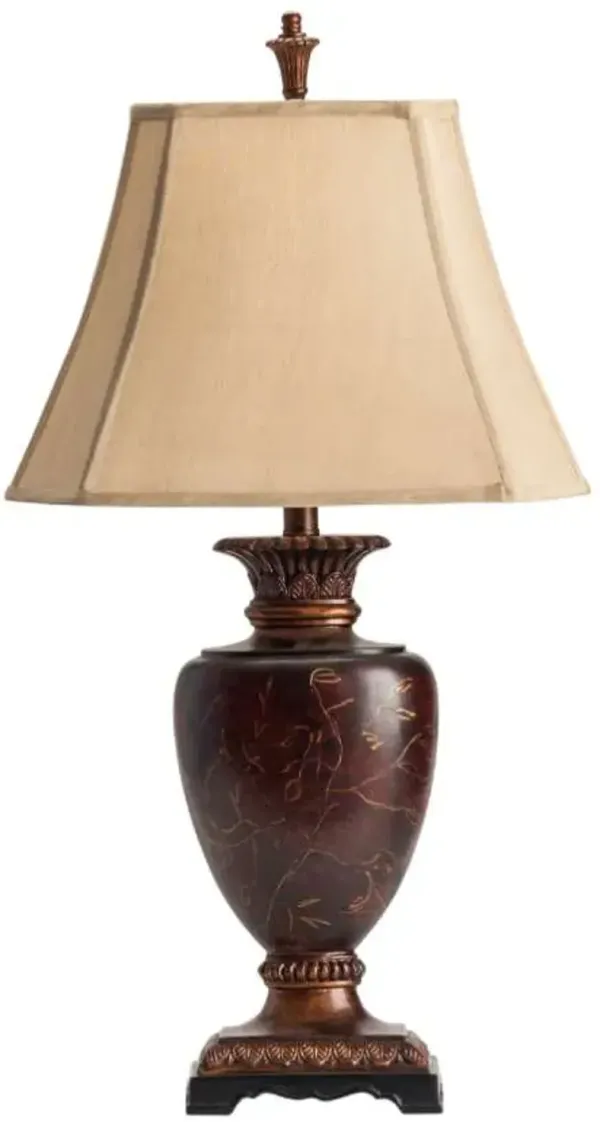 Crestview Collection Clayton Garnet Red & Gold Table Lamp
