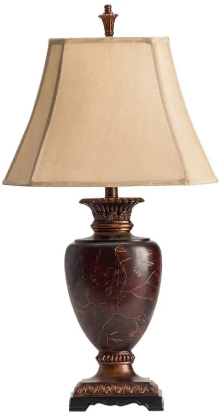 Crestview Collection Clayton Garnet Red & Gold Table Lamp