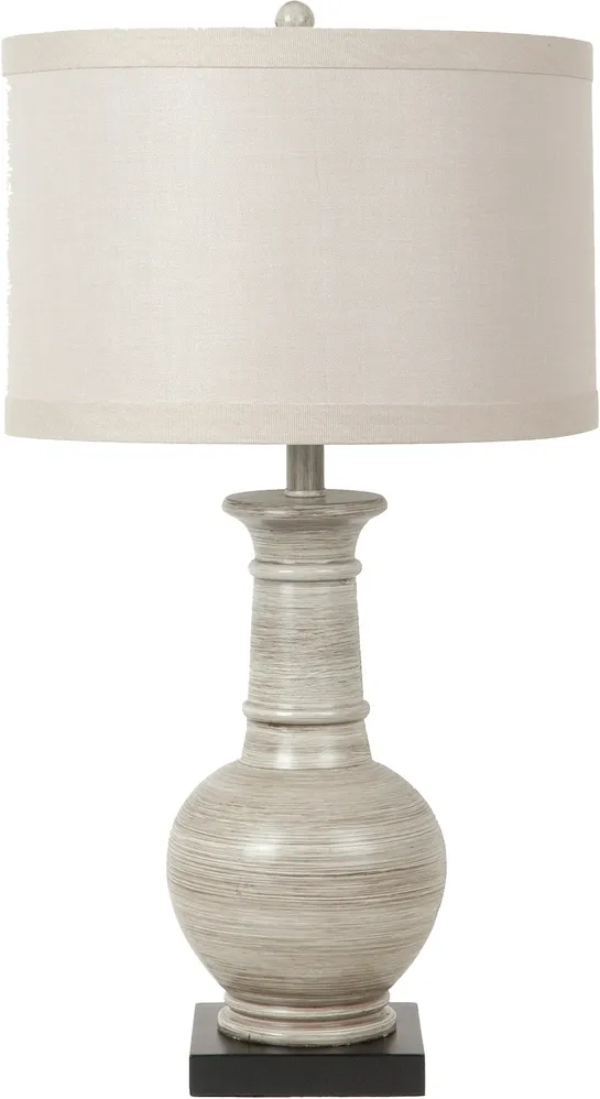 Crestview Collection Darby Black/Gray Washed Wood/Off-White Table Lamp