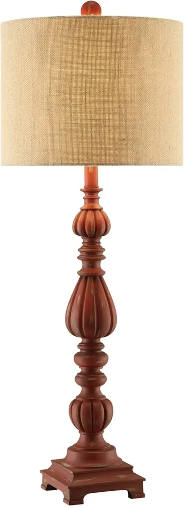 Crestview Collection Slender Antique Red Avian Lamp
