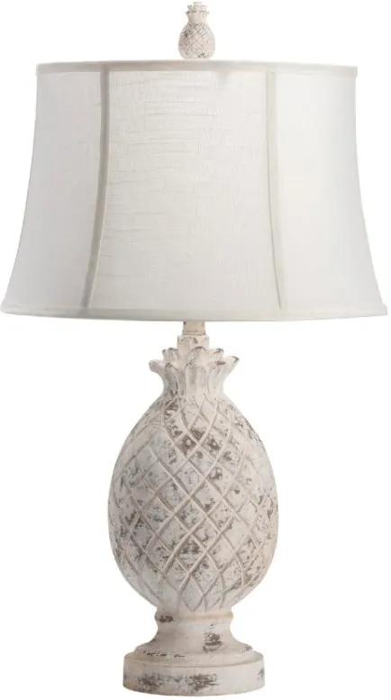 Crestview Collection Pineapple White Wash Table Lamp
