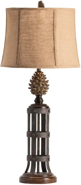 Crestview Collection Pinecone Beige/Bronze Table Lamp