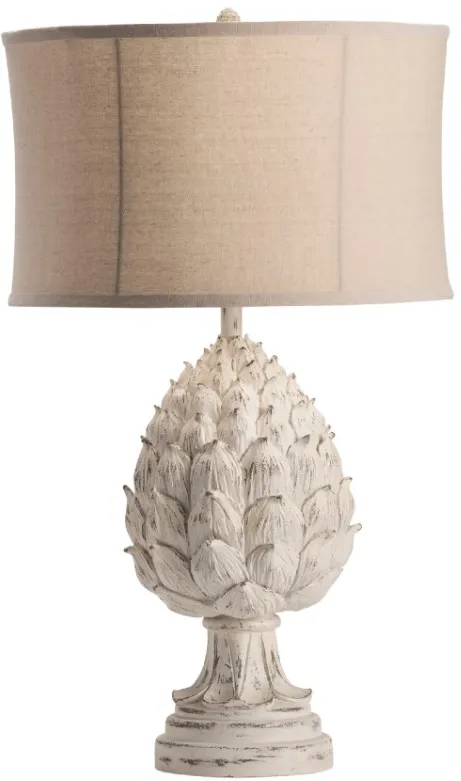 Crestview Collection Large Artichoke White Wash Table Lamp
