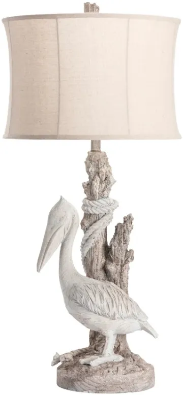 Crestview Collection Pelican Sand Stone/White Washed Table Lamp