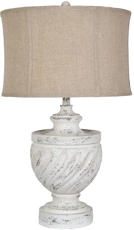 Crestview Collection Swirled Antique White/Beige Table Lamp