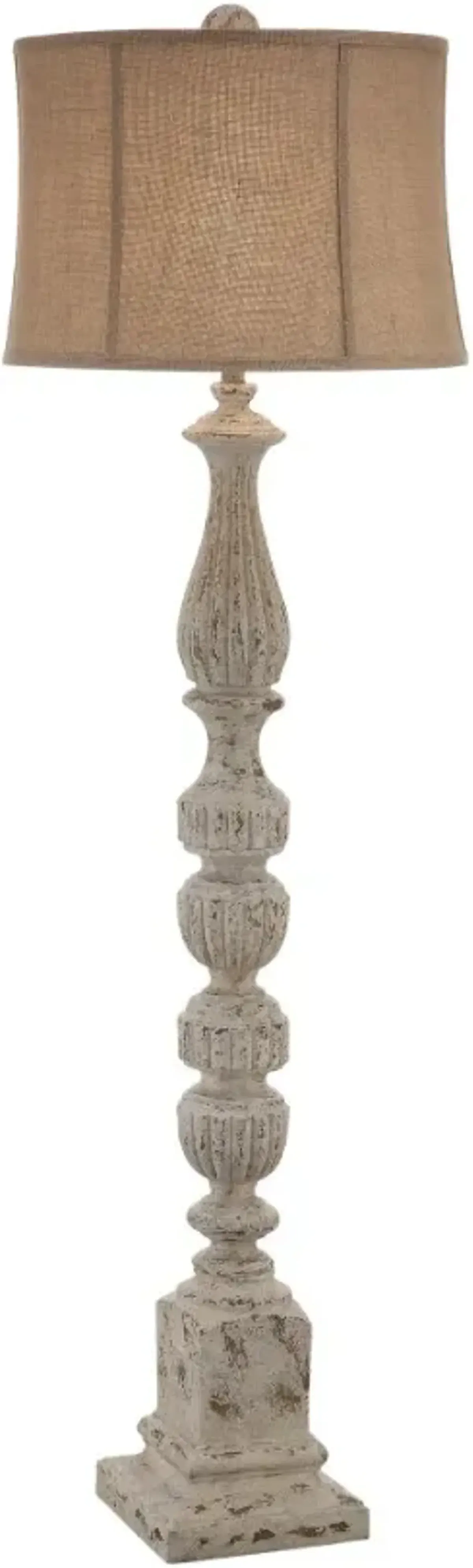 Crestview Collection Bierstadt Aged White/Beige Floor Lamp